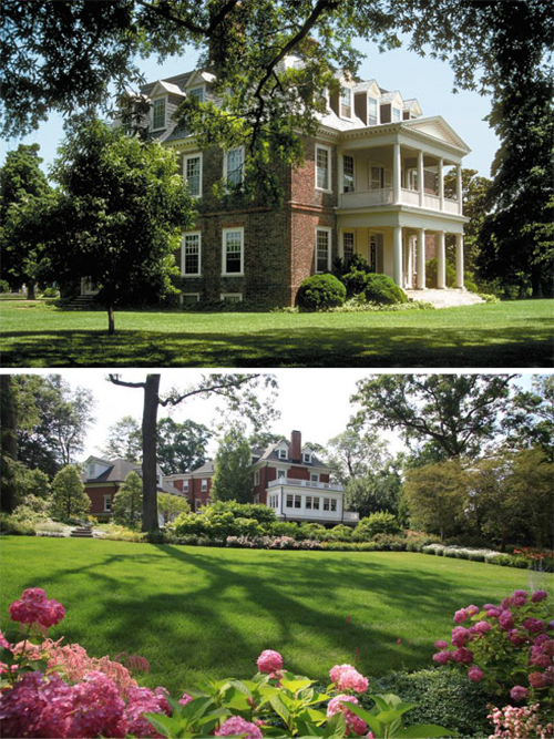 Georgian Colonial mansions. Source: Top, rd.com; bottom, whollyhouses.com