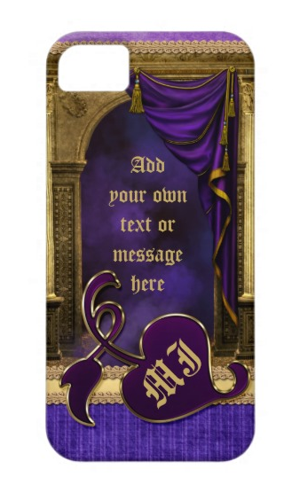 Gorgeous Classic Arch Columns Violet Drapes Gold iPhone 5 Covers
