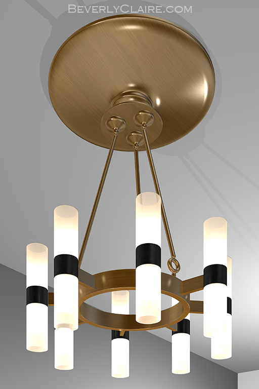 Art Deco Eight-Lamp Chandelier