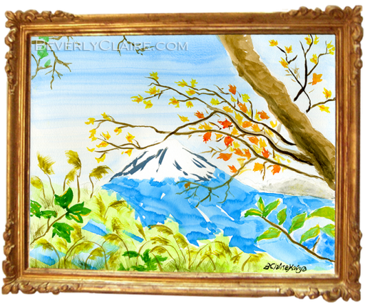 My watercolor of a view of Mt. Fuji