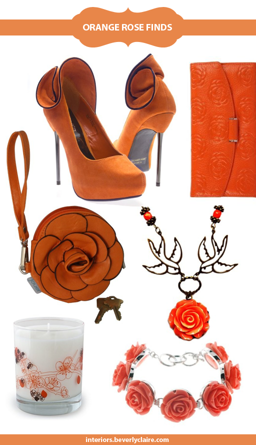 Orange rose accessory finds by beverlyclaire.com